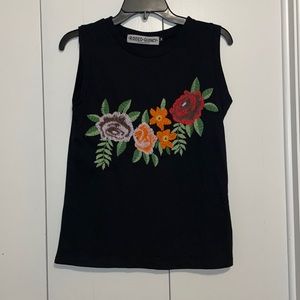 Black Floral Tank